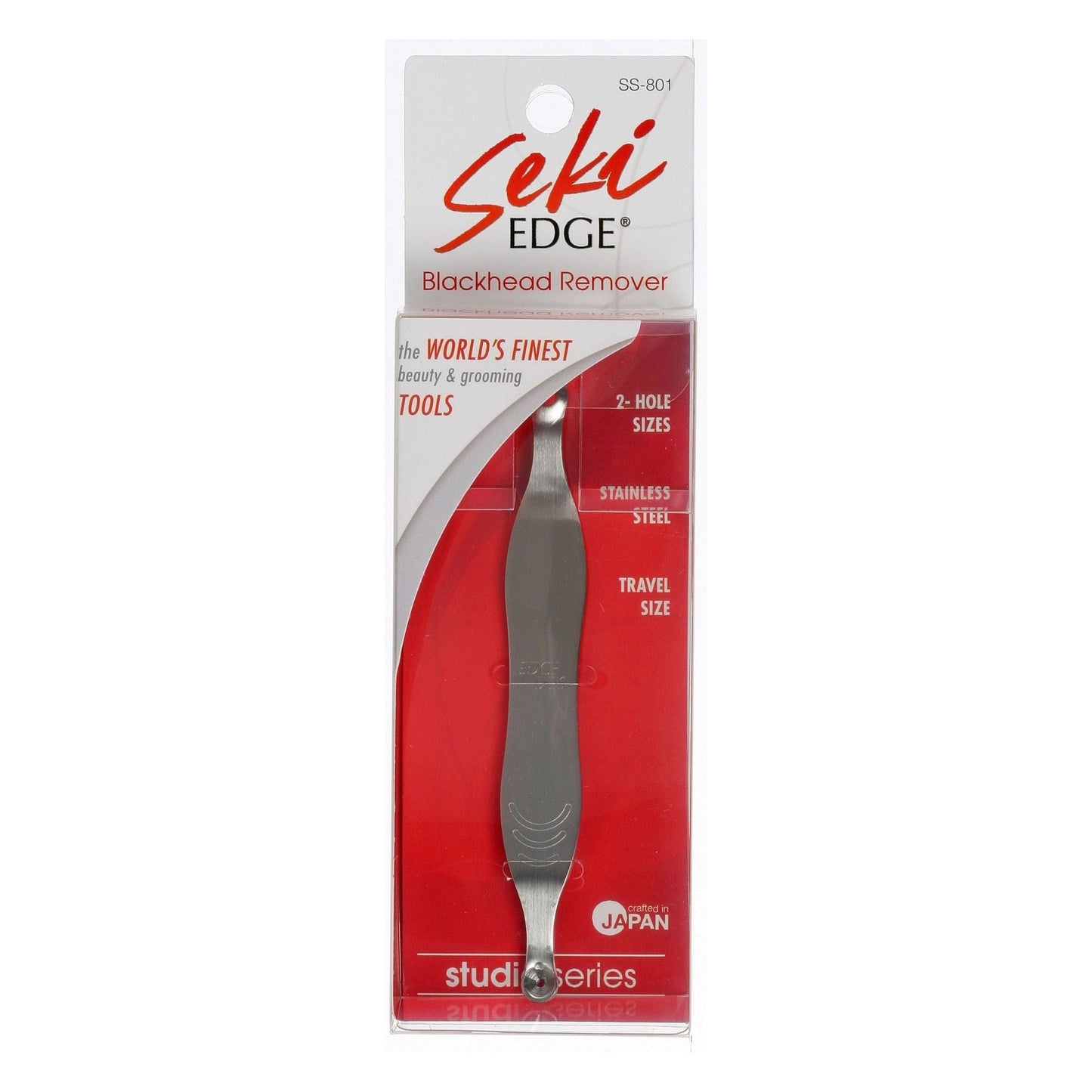 Seki Edge Blackhead Remover SS-801 with stainless steel tip for extracting blackheads and impurities from skin.