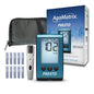 AgaMatrix Presto blood glucose monitoring system with display screen and testing strips for accurate blood sugar measurement.