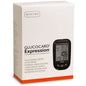 ArkRay Glucocard Expression blood glucose meter kit from Pasteur Pharmacy, including meter, test strips, and lancet device.