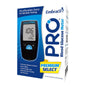 Embrace Omnis Health Pro blood glucose meter with digital display and test strip port, used for monitoring blood sugar levels.