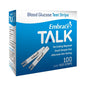 Box of 1 Embrace Talk Meter blood glucose test strips by Pasteur Pharmacy, showing the packaging for diabetes monitoring.
