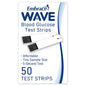 Embrace WAVE Blood Glucose Test Strips by Pasteur Pharmacy in a box of 50, designed for accurate blood sugar testing.