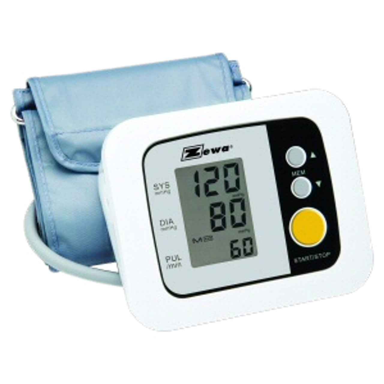 Zewa Full Automatic Blood Pressure Monitor Model 720 by Pasteur Pharmacy, showing the digital display and cuff in use