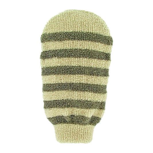 Organic natural body care glove by Pasteur Pharmacy, Riffi Bio No. 411, made for gentle skin cleansing and exfoliation.