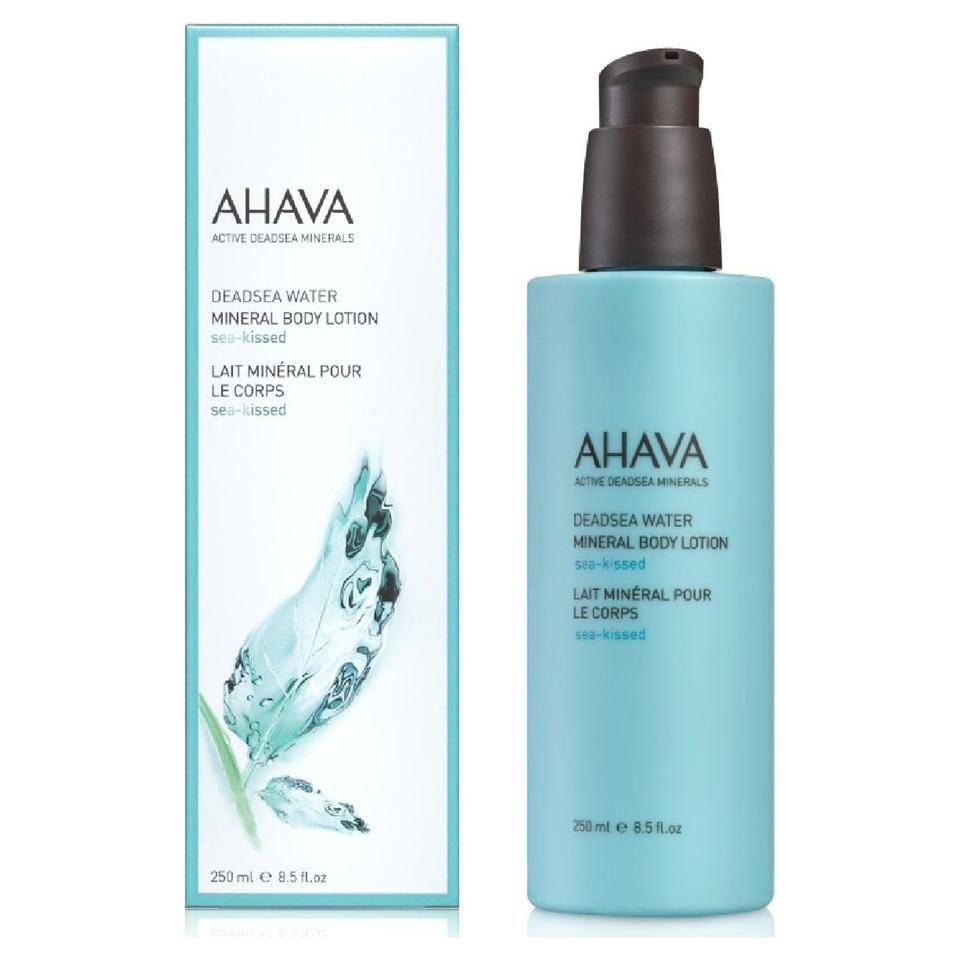 Ahava Dead Sea Water Mineral Body Lotion in an 8.5 oz bottle, featuring a sea-kissed formula for nourishing skin.
