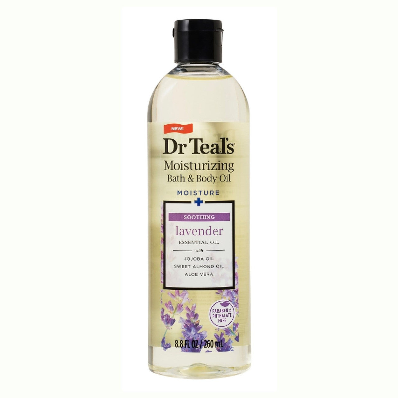 Pasteur Pharmacy Dr Teal's lavender body and bath oil, 8.8 oz, soothing massage oil for relaxation and sleep.