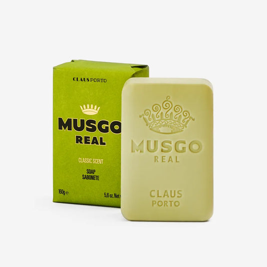 Pasteur Pharmacy Musgo Real Classic Scent Body Soap 1.8 oz, creamy soap bar with a traditional fragrance for daily cleansing.