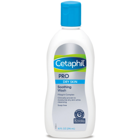 Cetaphil Restoraderm Skin Restoring Body Wash in 10oz bottle, gentle cleanser for dry and sensitive skin.