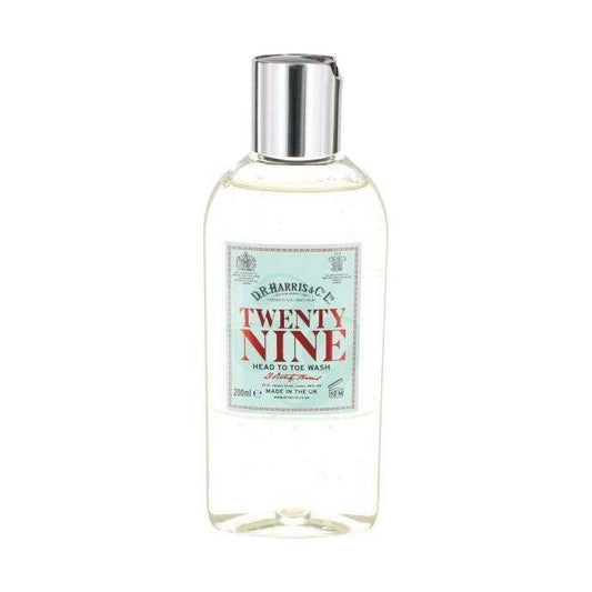 D. R. Harris & Co Twenty Nine Body Wash in 50ml bottle, gentle cleansing product with a clean, fresh scent.