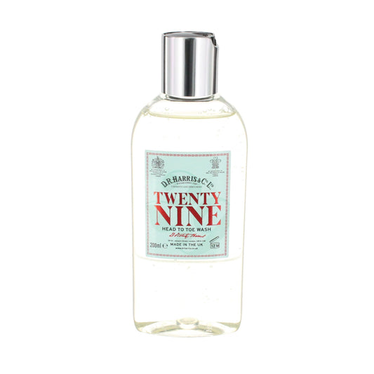 D. R. Harris & Co Twenty Nine Head to Toe Body Wash in 50ml bottle, natural skincare product from Pasteur Pharmacy.