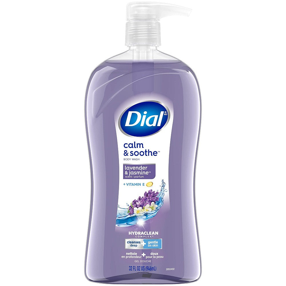 Dial Lavender & Jasmine Body Wash in a 32 Fl Oz bottle, featuring a floral scented liquid body wash from Pasteur Pharmacy.