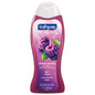 Softsoap exfoliating body wash with blackberry sugar scrub, 20 fl oz, featuring a clear bottle and black and purple label.