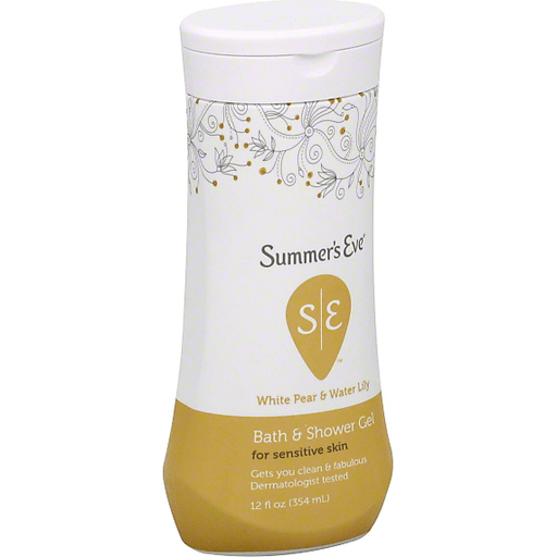 Summer's Eve White Pear & Water Lily body wash by Pasteur Pharmacy, creamy shower gel with fresh floral and fruity scent.
