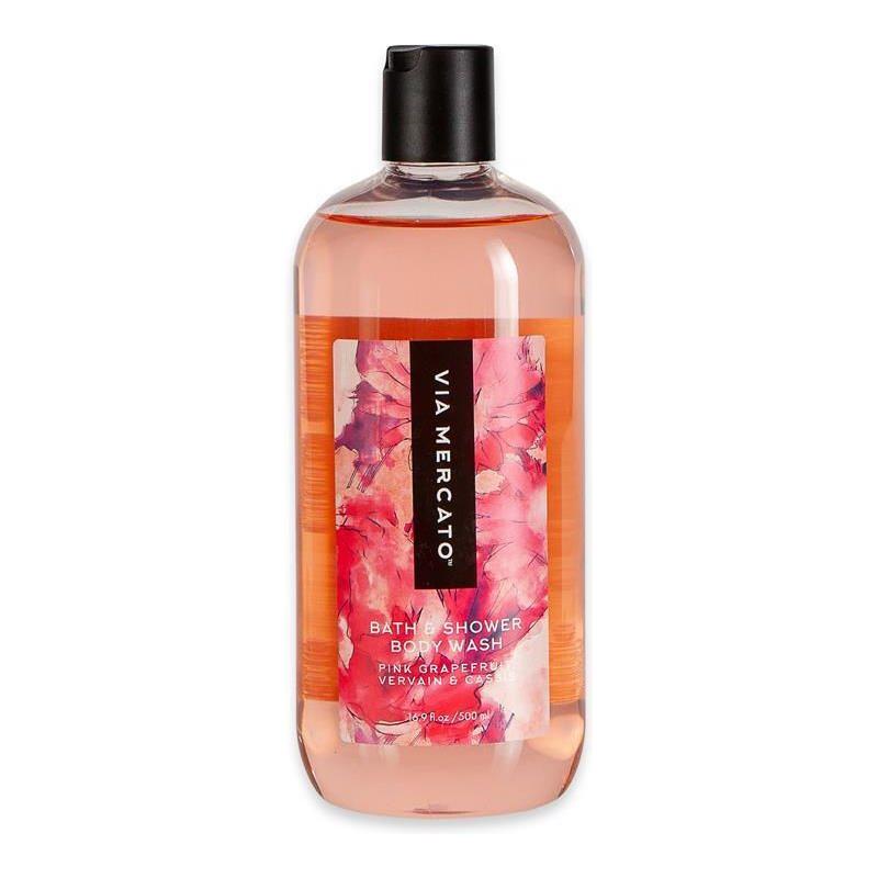 Pasteur Pharmacy Via Mercato Pink Grapefruit, Vervain, and Cassis Body Wash in a 16.9 fl oz bottle with citrus and floral scent