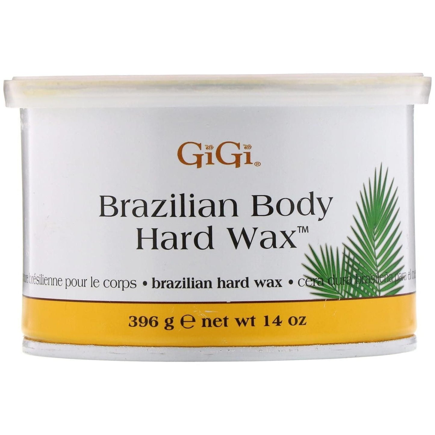Gigi Brazilian Body Hard Wax in 14 oz jar from Pasteur Pharmacy, smooth wax for hair removal on body skin.