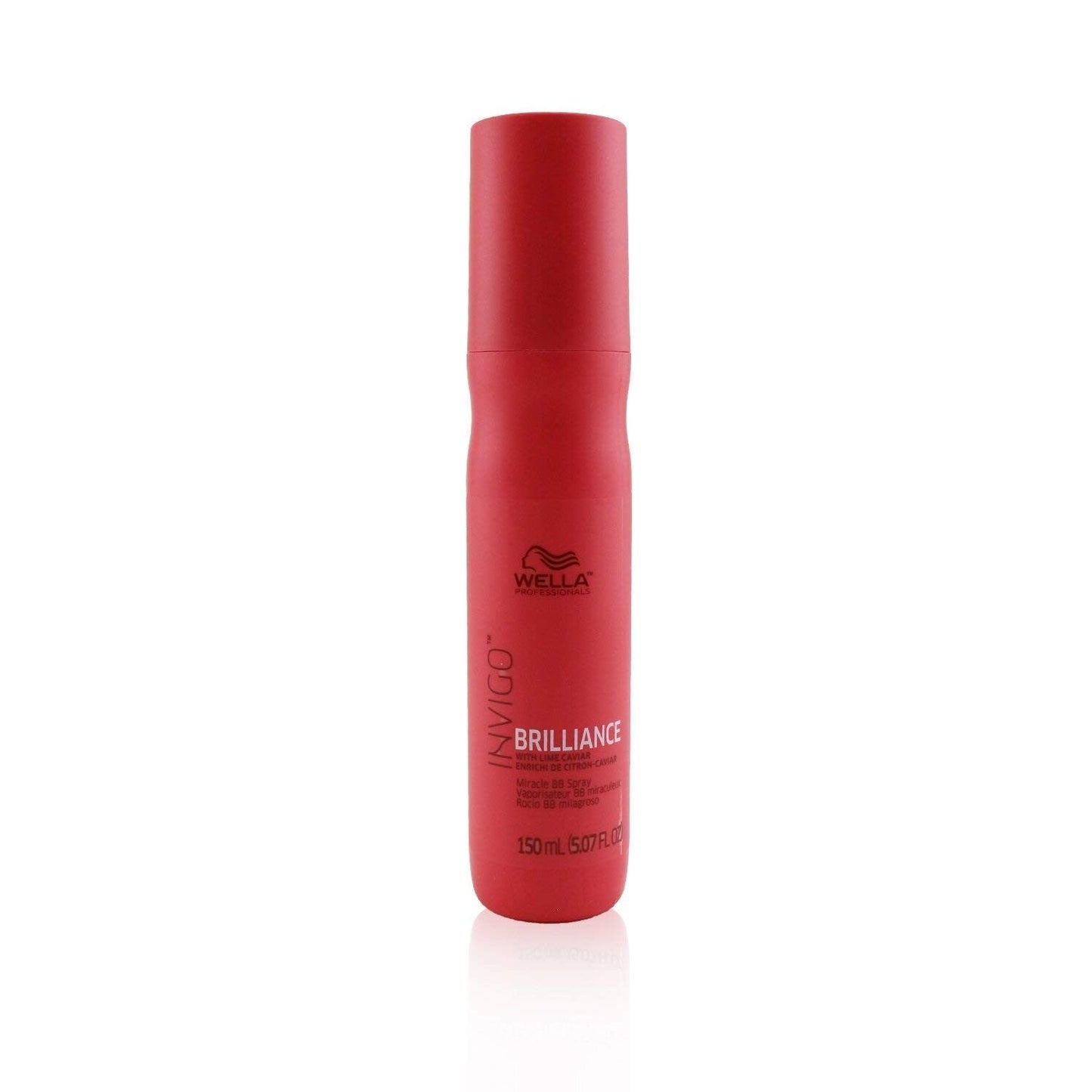 Wella Invigo Brilliance Miracle BB Spray breath spray in a 5.07 oz bottle, featuring a sleek design and easy-to-use spray nozzle.