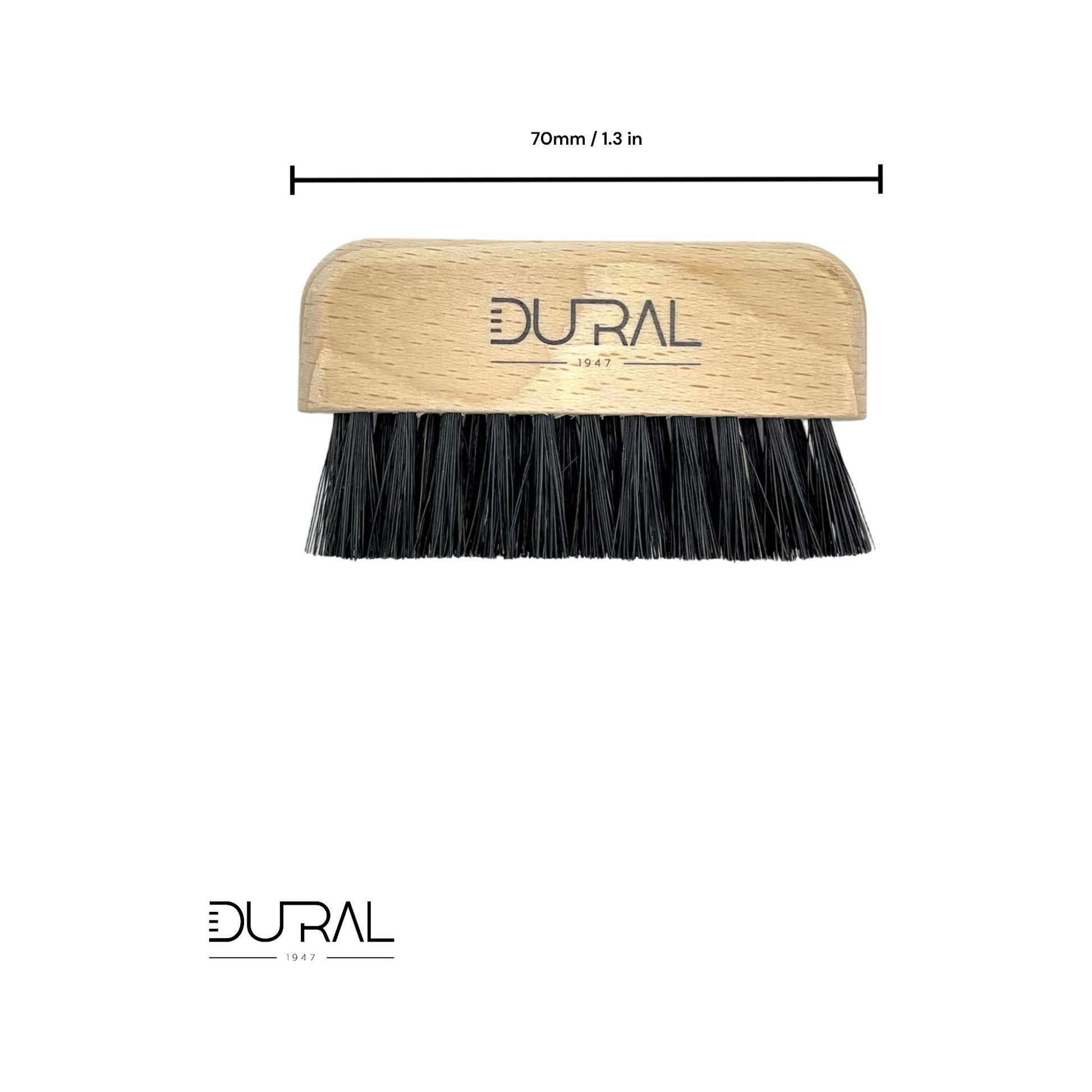 Dural beech wood brush and comb cleaner with natural bristles, designed for cleaning hairbrushes and combs effectively.