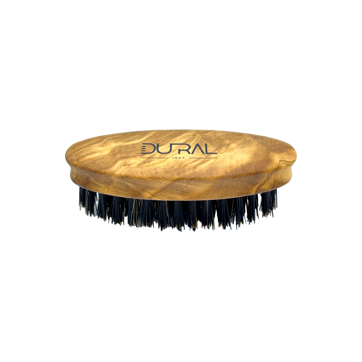 Dural olive wood bear-shaped brush with boar bristles, natural wood finish, designed for gentle grooming or styling.