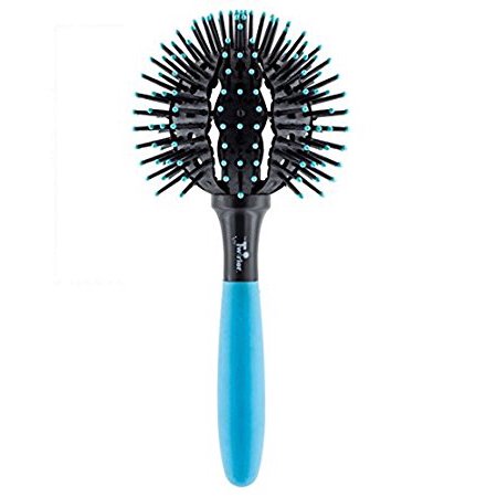 Large Neon Blue The Twirler brush by Pasteur Pharmacy with bright blue bristles and a sleek handle.