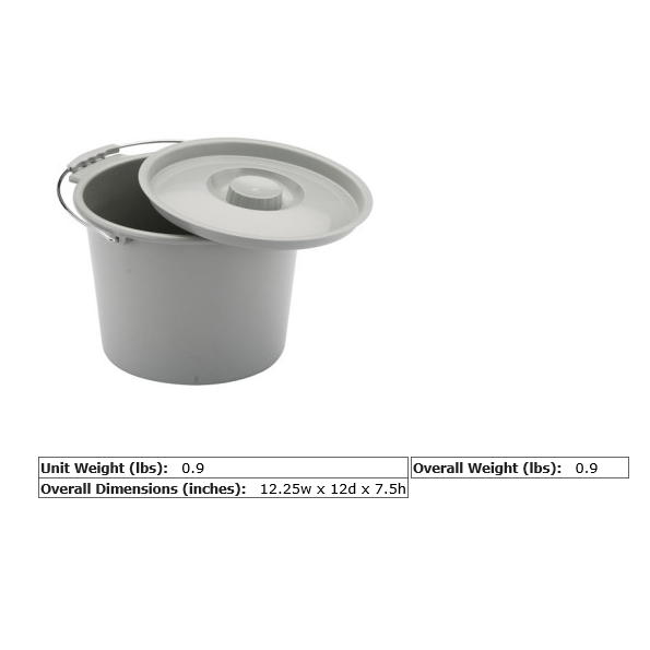 Nova Commode replacement bucket with lid from Pasteur Pharmacy, durable plastic bucket designed for medical commode use.