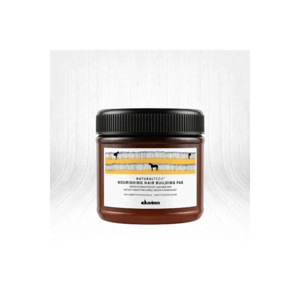 Davines Nourishing Building HBP dry and damaged hair mask in 250 ml jar, suitable for repairing and nourishing hair.