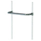 Set of 10 21-inch chrome safety push handles for wire shelving carts from Pasteur Pharmacy, ideal for industrial storage.