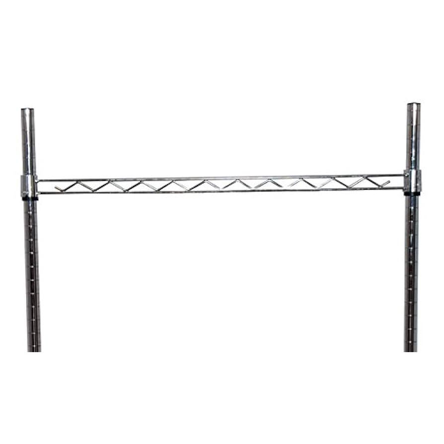 Set of four 48-inch stainless steel hang rails for industrial or business use by Pasteur Pharmacy, ideal for organizing spaces.