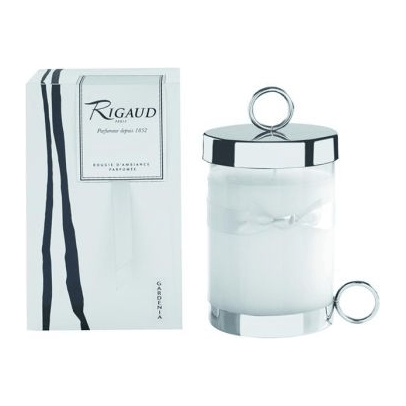 Large Rigaud Gardenia candle from Pasteur Pharmacy, 230g, with a decorative floral design and a warm, inviting appearance.