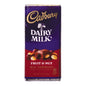 Cadbury Fruit and Nut Milk Chocolate bar, 3.5 oz, featuring creamy milk chocolate with fruit and nut pieces.