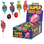 Box of Charms Super Blow Pops with 48 assorted flavored lollipops from Pasteur Pharmacy, colorful and individually wrapped.