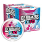 Eight tins of Ice Breakers Duo Raspberry Sugar-Free Mints by Pasteur Pharmacy, 1.3 oz each, displayed in a box.