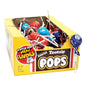 Assorted flavor Tootsie Roll Industries Pops candy by Pasteur Pharmacy, featuring colorful lollipops in a clear wrapper.