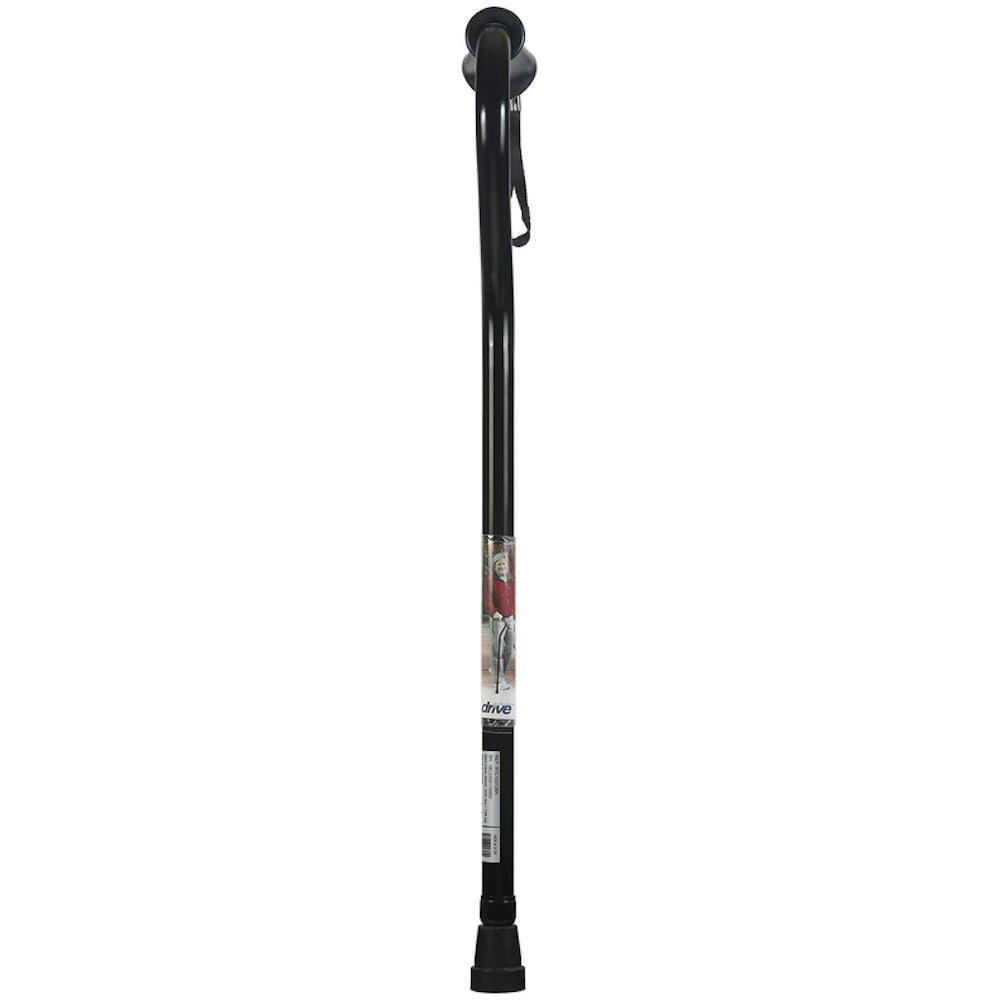 Black crackle adjustable height offset handle cane from Pasteur Pharmacy, designed for support and stability.