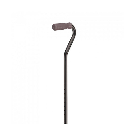 Black foam grip four-point cane from Drive Medical, designed for stability and support, with a sturdy four-point base.