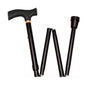 Drive Medical heavy-duty folding cane with adjustable height and T-handle, lightweight and sturdy for support and mobility.