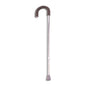 Adjustable silver Graham Field cane with round handle, designed for stability and support in walking and mobility aid.
