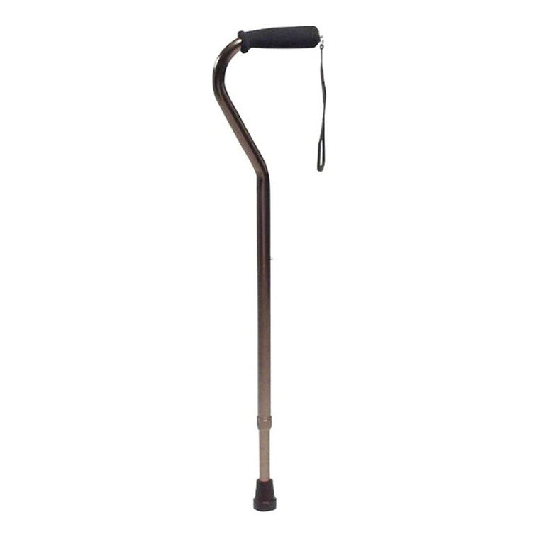 Black Graham Field Lumex adjustable offset cane with nitrile grip, designed for stability and comfort in walking aid use.