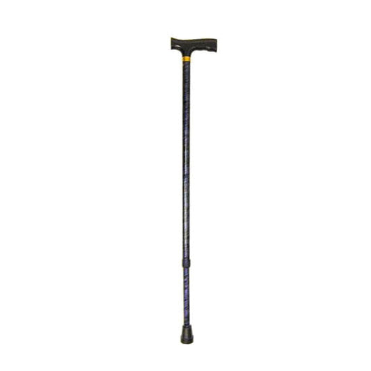 Lightweight adjustable wooden cane with derby top from Health Smart DMI, designed for support and stability.