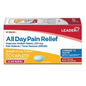 Pasteur Pharmacy Leader 12-hour pain reliever and fever reducer caplets, 220mg, 24 count, shown in blister pack.