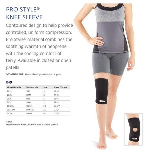 Open Patella ProStyle Knee Sleeve by Bell-Horn, large size, designed for support and compression in the Pasteur Pharmacy card sleeves.