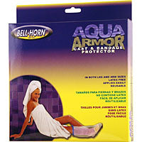 Aqua Armor adult short leg cast protector by Pasteur Pharmacy, waterproof reusable shower cover for cast and bandages, blue color.