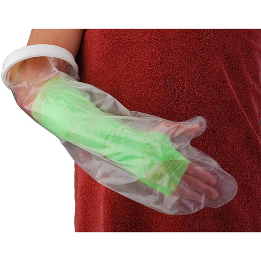 Youth medium Nova Ortho-Med arm cast protector for bandages, designed to keep casts dry and protected.