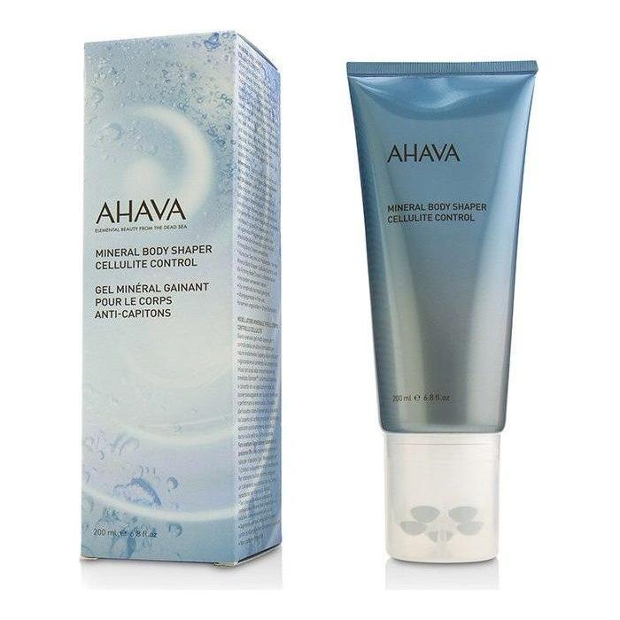 Ahava Mineral Body Shaper Cellulite Control cream in 6.8 oz jar, natural skincare product for cellulite reduction.