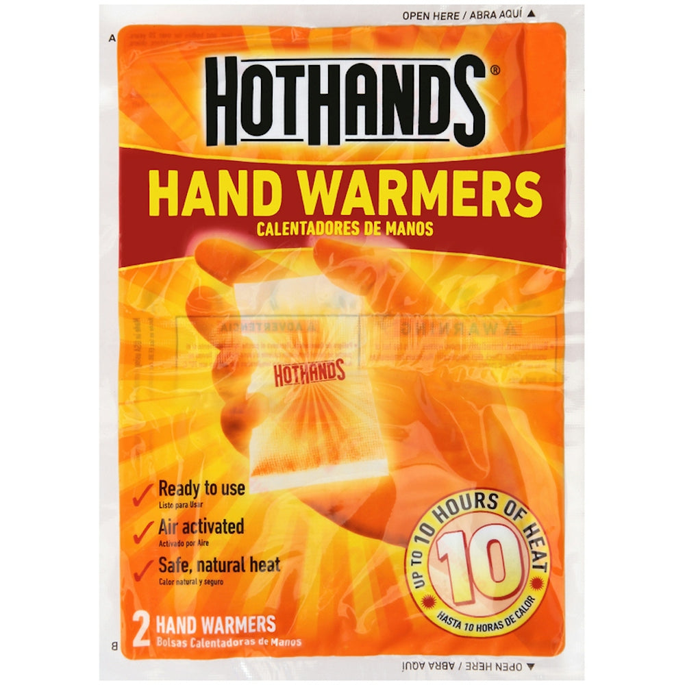 Pair of Pasteur Pharmacy Hothands chemical hand warmers for portable warmth, shown in their packaging.