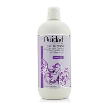 Ouidad Curl Immersion No-lather Coconut Cream Cleansing Conditioner in 16 oz bottle, creamy formula for curly hair care.