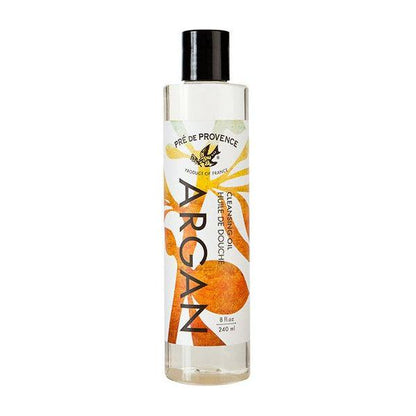 Pre De Provence Argan Sweet Orange Cleansing Oil in 240ml bottle, natural skincare product with orange and argan oil.