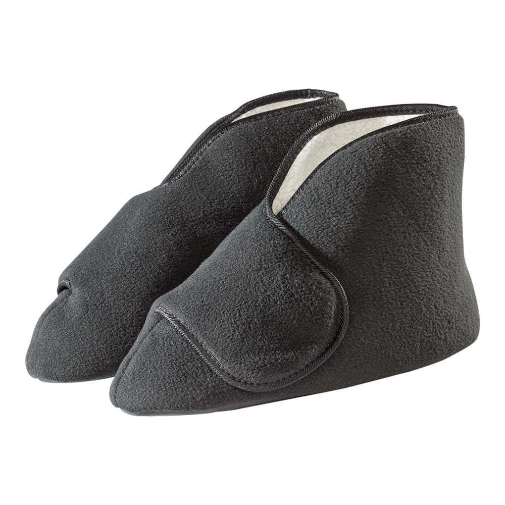Silverts diabetic black bootie slippers with medium to extra-wide fit, designed for comfort and support.