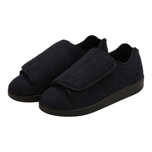Black Silverts slippers in size 13 2X-wide, designed for comfort, featuring soft fabric and slip-on style.