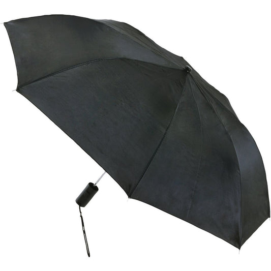 Black Weather Station Port Raingear oversize automatic 42-inch umbrella from Pasteur Pharmacy, with sturdy canopy and ergonomic handle.