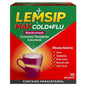 Lemsip Max Cold & Flu Blackcurrant medicine 10-pack, Pasteur Pharmacy cold and flu relief capsules in blackcurrant flavor.